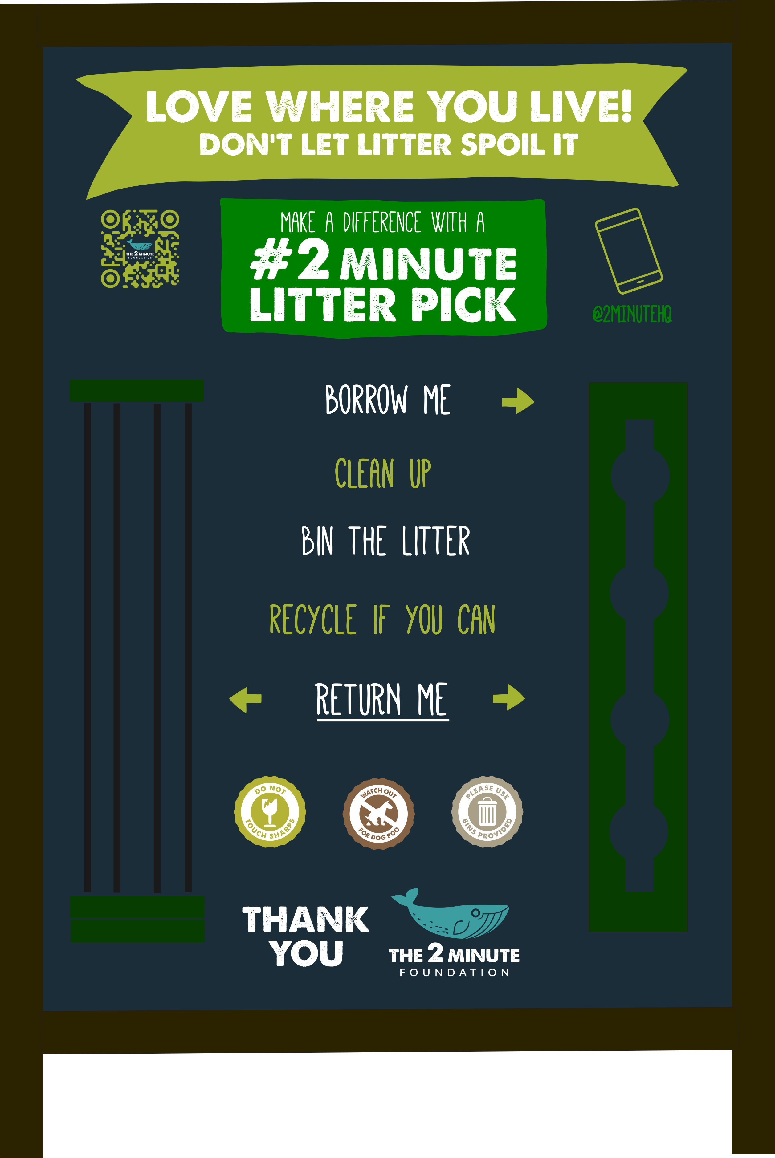 2 Minute Litter Pick design for station featuring; &amp;amp;amp;amp;amp;amp;#039;Love Where You Live  - Don&amp;amp;amp;amp;amp;amp;#039;t Let Litter Spoil It&amp;amp;amp;amp;amp;amp;#039; artwork and space for litter pickers and bags.